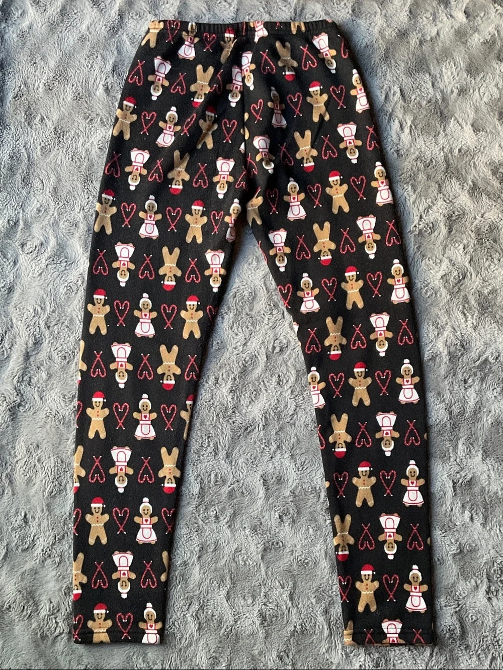 Holiday Gingerbread Print Lounge Pants - Black